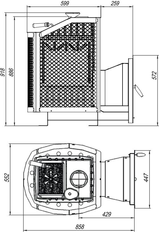 Габаритные размеры печи Амур